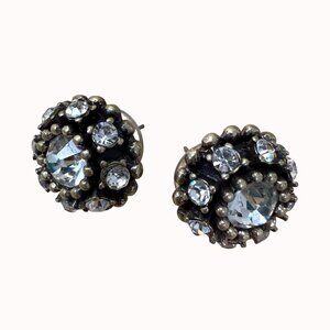 Banana Republic Crystal Cluster Stud Earrings Vintage-Inspired Gold-Tone